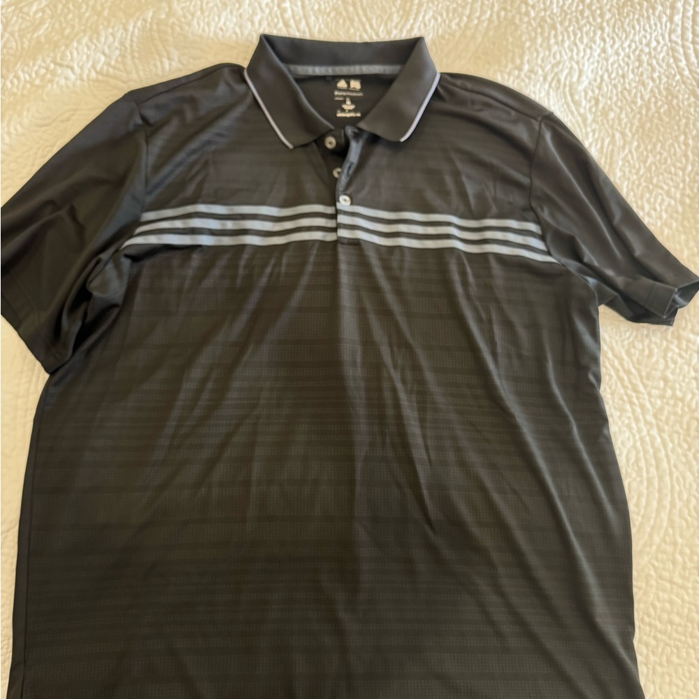 Adidas Black Polo Shirt with Signature Stripes